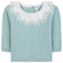 Tartine et Chocolat Pull Col Claudine Laine | Vert d'eau Clearance