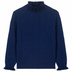 Enfant Louise Misha Pull Col Froncé Java Laine |