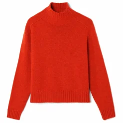 Femme Bompard Pull Col Montant Manches Marteau Cachemire |