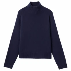 Bompard Pull Col Montant Manches Marteau Cachemire | Bleu marine Clearance