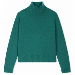 Outlet Bompard Pull Col Montant Manches Marteau Cachemire | Vert Cèdre