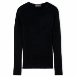 Sale Bompard Pull Col Rond Ultrafin Sans Couture Cachemire | Noir