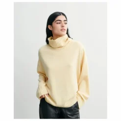 Femme Bompard Pull Col Roulé Oversize Côtes Cachemire |