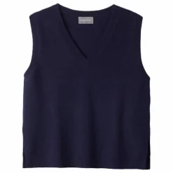 Bompard Pull Col V Sans Manches Ample Cachemire | Bleu marine New