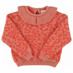 Piupiuchick Pull Col Volants Léopard Laine | Rose Clearance
