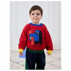 Bobo Choses Pull Colorblock Chien Coton Bio Bébé | Rouge Outlet