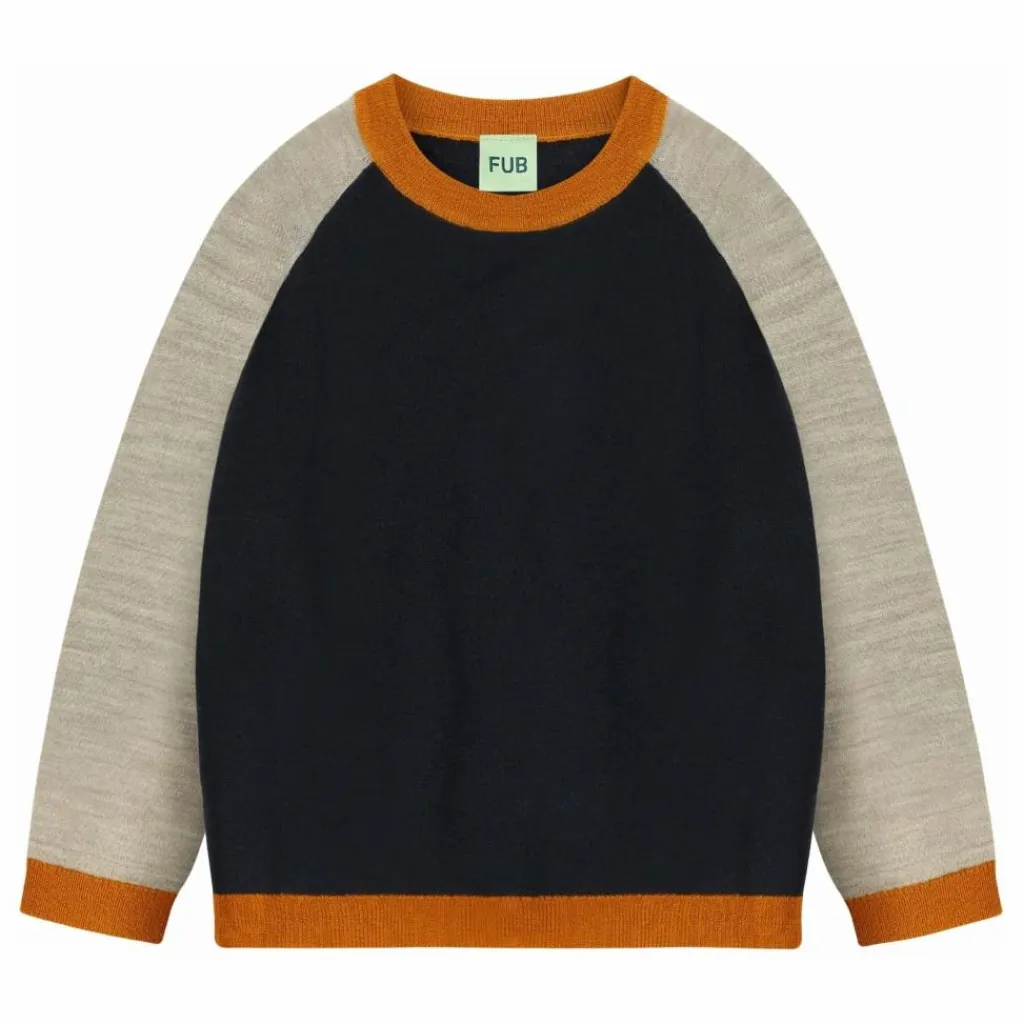 Enfant FUB Pulls, Gilets|Pull Colorblock Maille Fine Laine de Mérinos |