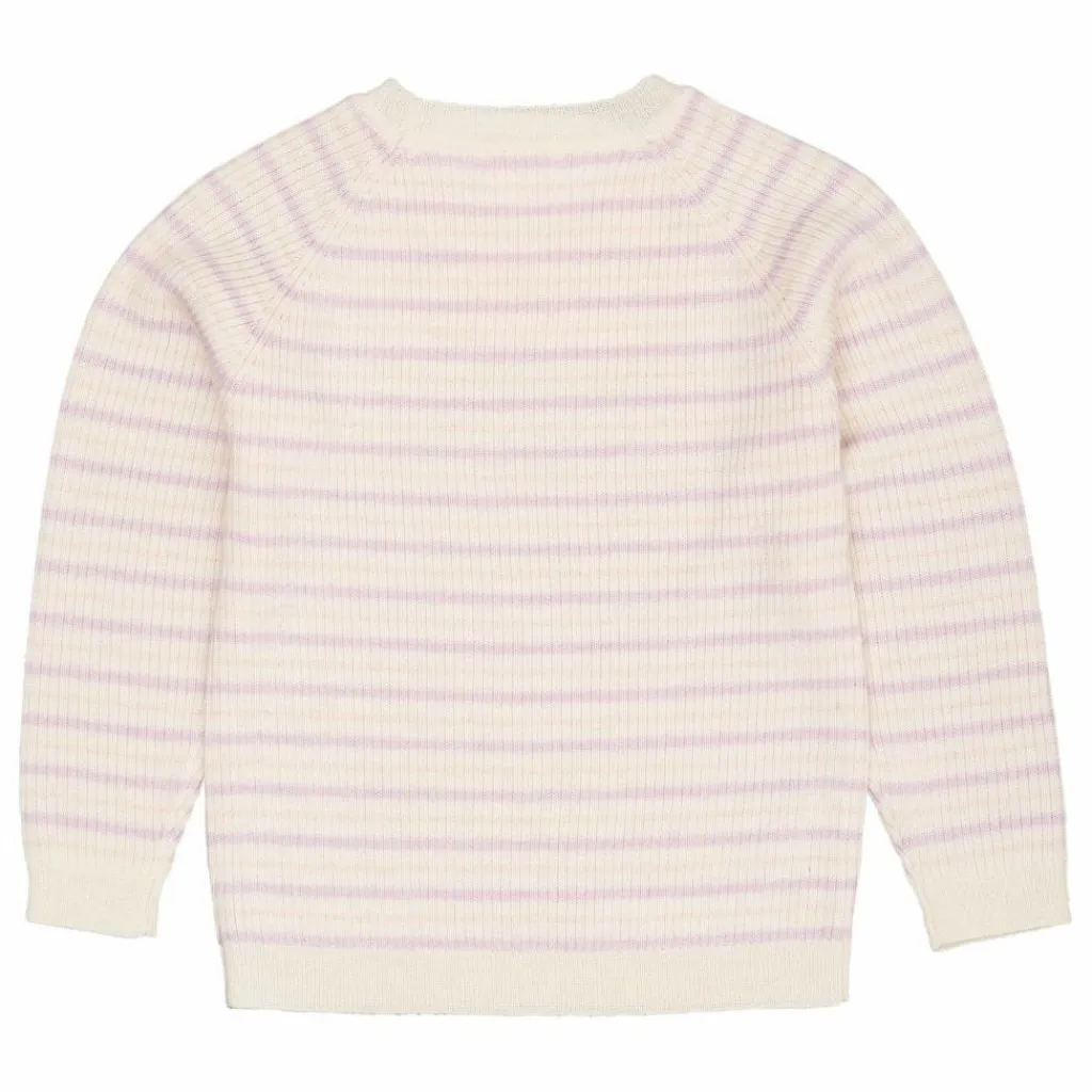 Enfant Copenhagen Colors Pull Côtelé Rayures Laine Mérinos | Lilas
