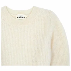 SMALLABLE BASICS Pull Fille Col Rond à Manches Ballon Alpaga | Blanc cassé New