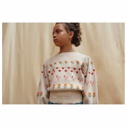 Emile et Ida Pull Fleurs Coton Bio | Ecru Hot