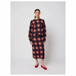 Sale Bobo Choses Pull Flower Jacquard Coton Bio - Collection Femme | Bleu marine