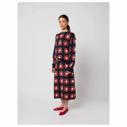 Sale Bobo Choses Pull Flower Jacquard Coton Bio - Collection Femme | Bleu marine