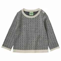 Clearance FUB Pull Jaquard Maille Extra Fine Laine Mérinos | Bleu marine