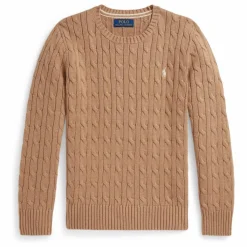 Ralph Lauren Pull Maille Torsadée Logo | Beige Clearance