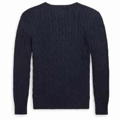 Ralph Lauren Pull Maille Torsadée Logo | Bleu marine