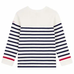 Petit Bateau Pull Marinière Contrastée Laine | Ecru Outlet