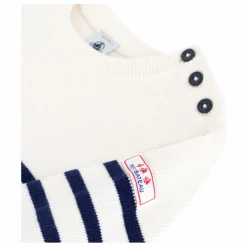 Petit Bateau Pull Marinière Contrastée Laine | Ecru Outlet