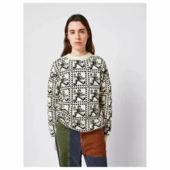 Hot Bobo Choses Pull Mr Pencil Jacquard Coton Bio - Collection Femme | Blanc cassé