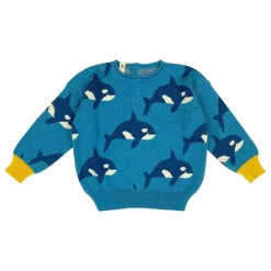 Discount Bayiri Pull Orca Family Coton Bio | Bleu