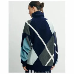 Femme Bompard Pull Oversize Argyle Intarsia Cachemire |