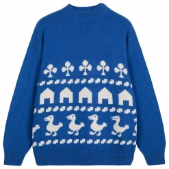 Bobo Choses Pull Oversize Farm Jacquard - Collection Femme | Bleu