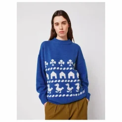 Bobo Choses Pull Oversize Farm Jacquard - Collection Femme | Bleu