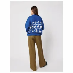 Bobo Choses Pull Oversize Farm Jacquard - Collection Femme | Bleu