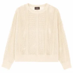 Bompard Pull Oversize Patchwork Pointelle Soie et Cachemire | Naturel Best