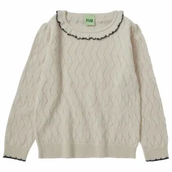 FUB Pull Pointelle Maille Fine Laine Mérinos | Ecru Outlet
