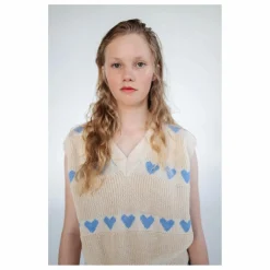 Repose AMS Pull Sans Manches Cœurs Coton Bio | Ecru Discount