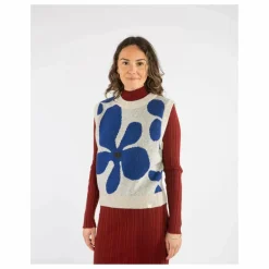 Matona Pull Sans Manches Fleurs Laine | Gris Outlet