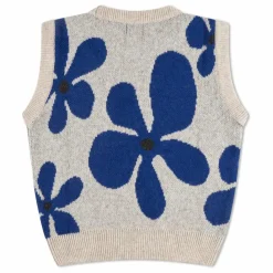 Matona Pull Sans Manches Fleurs Laine | Gris Discount