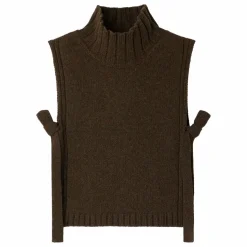 Soeur Pull Sans Manches Or Laine Vierge | Vert kaki chiné Outlet