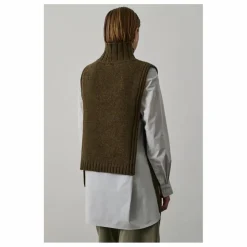 Soeur Pull Sans Manches Or Laine Vierge | Vert kaki chiné Outlet