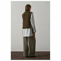 Soeur Pull Sans Manches Or Laine Vierge | Vert kaki chiné Outlet