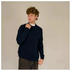 Sale Origin Knitwear Pull Seamless Laine | Bleu marine