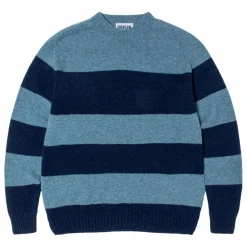 Origin Knitwear Pull Seamless Rayé Laine | Bleu Sale
