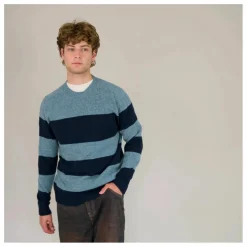 Origin Knitwear Pull Seamless Rayé Laine | Bleu Sale