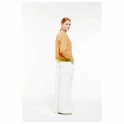 Femme Mapoésie Pull Victoria Jaspe Mérinos et Lin |