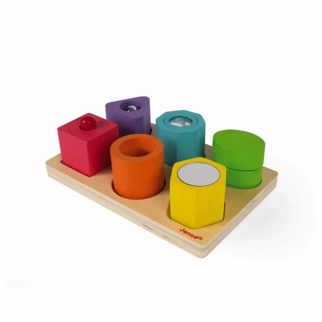 Janod Puzzle 6 cubes sensoriels en bois Multicolore Sale