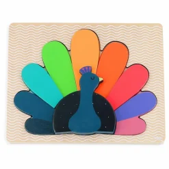 Vilac Jouets D'Éveil|Jouets D'Éveil|Puzzle à encastrer Paon - Andy Westface