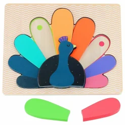 Vilac Jouets D'Éveil|Jouets D'Éveil|Puzzle à encastrer Paon - Andy Westface