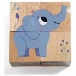 Djeco Puzzle cubes en bois Wild & Co