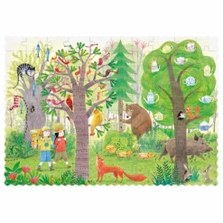Londji Puzzles|Jeux Éducatifs|Puzzle de poche recto verso Nuit Jour Forêt