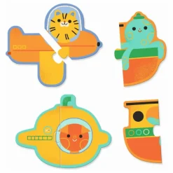 Djeco Jouets D'Éveil|Jouets D'Éveil|Puzzle Duo Véhicules