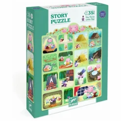 Djeco Puzzle histoire Les trois petits cochons - 35 pièces Multicolore Sale