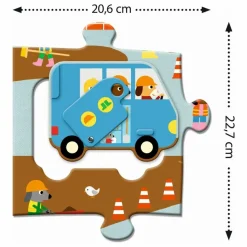 Djeco Puzzles|Jeux Éducatifs|Puzzle Le chantier - 17 pièces