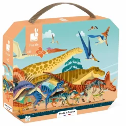 Janod Puzzles|Jeux Éducatifs|Puzzle panoramique Dino - 100 pièces