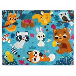Janod Puzzles|Jeux Éducatifs|Puzzle tactile Les Animaux de la Forêt - 20 pièces