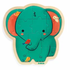 Djeco Puzzlo Elephant Multicolore